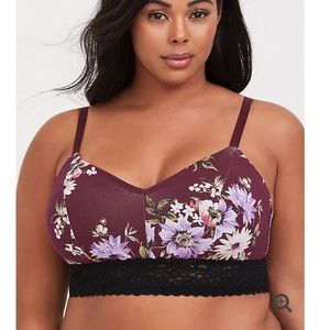 Purple floral padded bralette